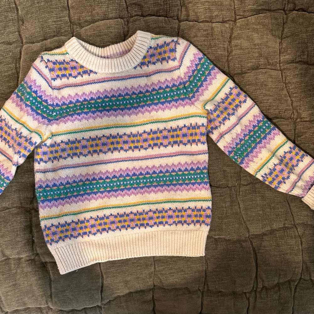Mini Boden Colorful Striped Kids Sweater